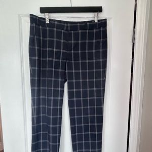 Banana Republic Ryan fit Navy Windowpane Trousers size 8